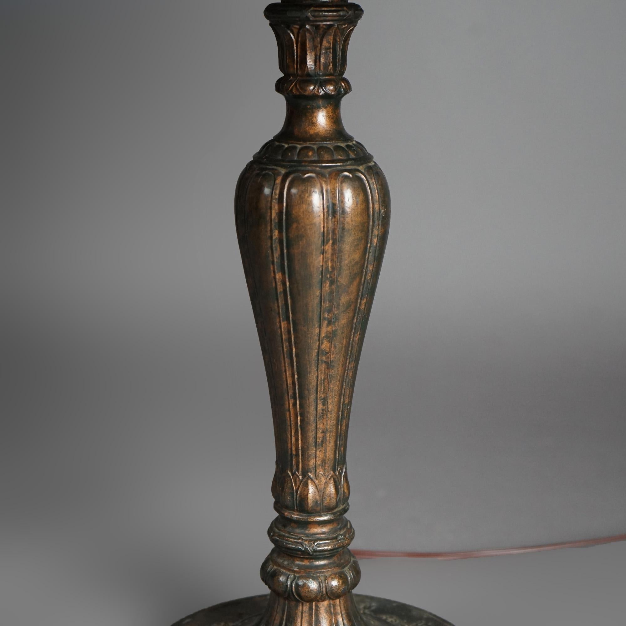 reverse painted lamp antique