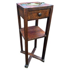 Antiguo Arts & Crafts "Kushman" Pequeño  Soporte con cajón - Stickley era  W7764