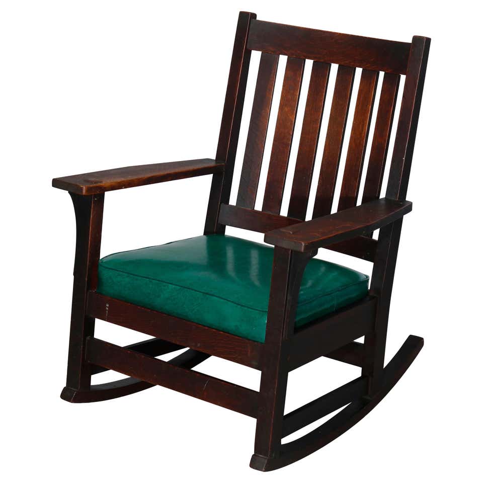 Antique Arts and Crafts L and JG Stickley Handicraft Mission Oak Rocker ...