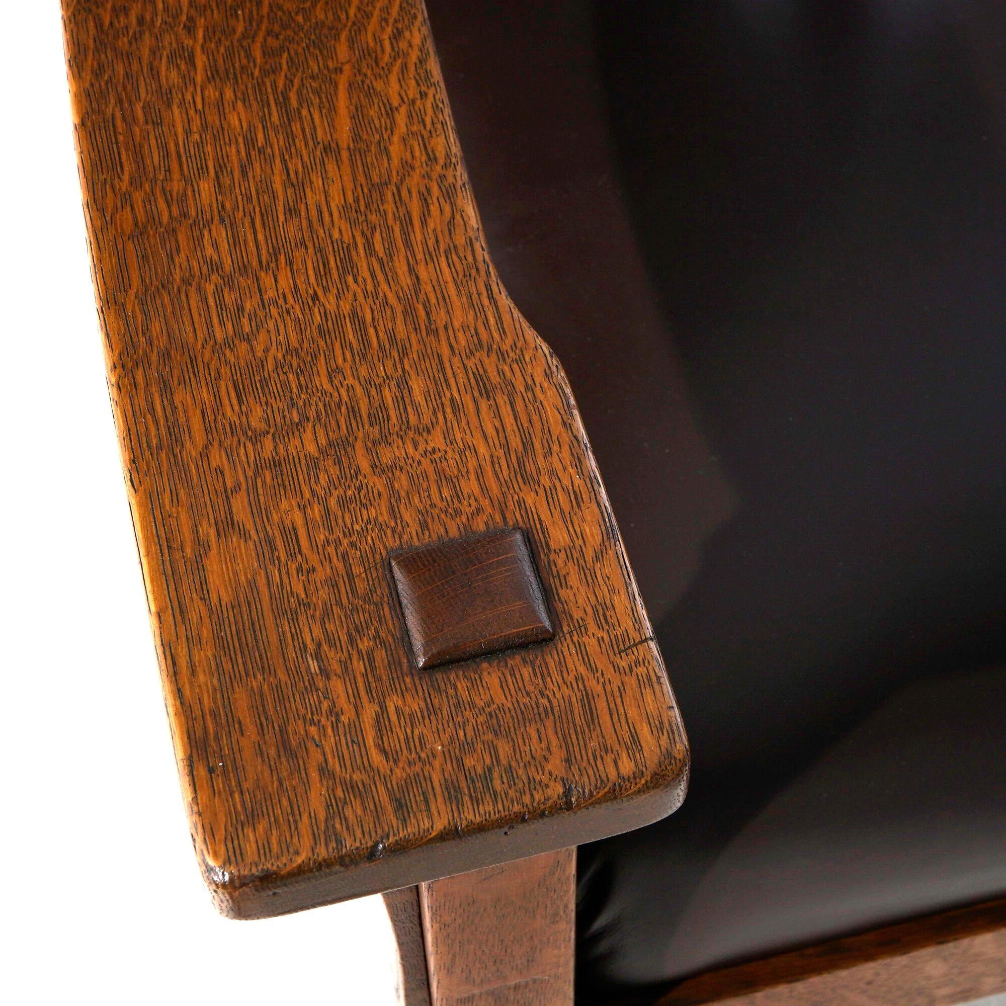 Antique Arts & Crafts L & Jg Stickley Oak Arm Chair, Circa 1910 7