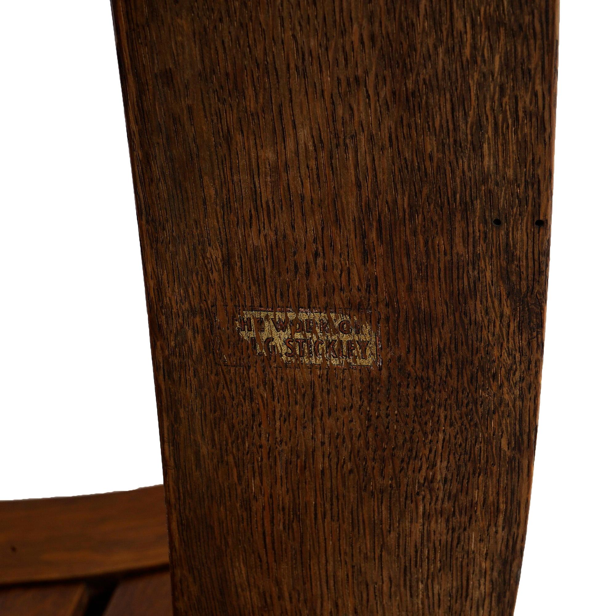 Antique Arts & Crafts L & Jg Stickley Oak Arm Chair, Circa 1910 9