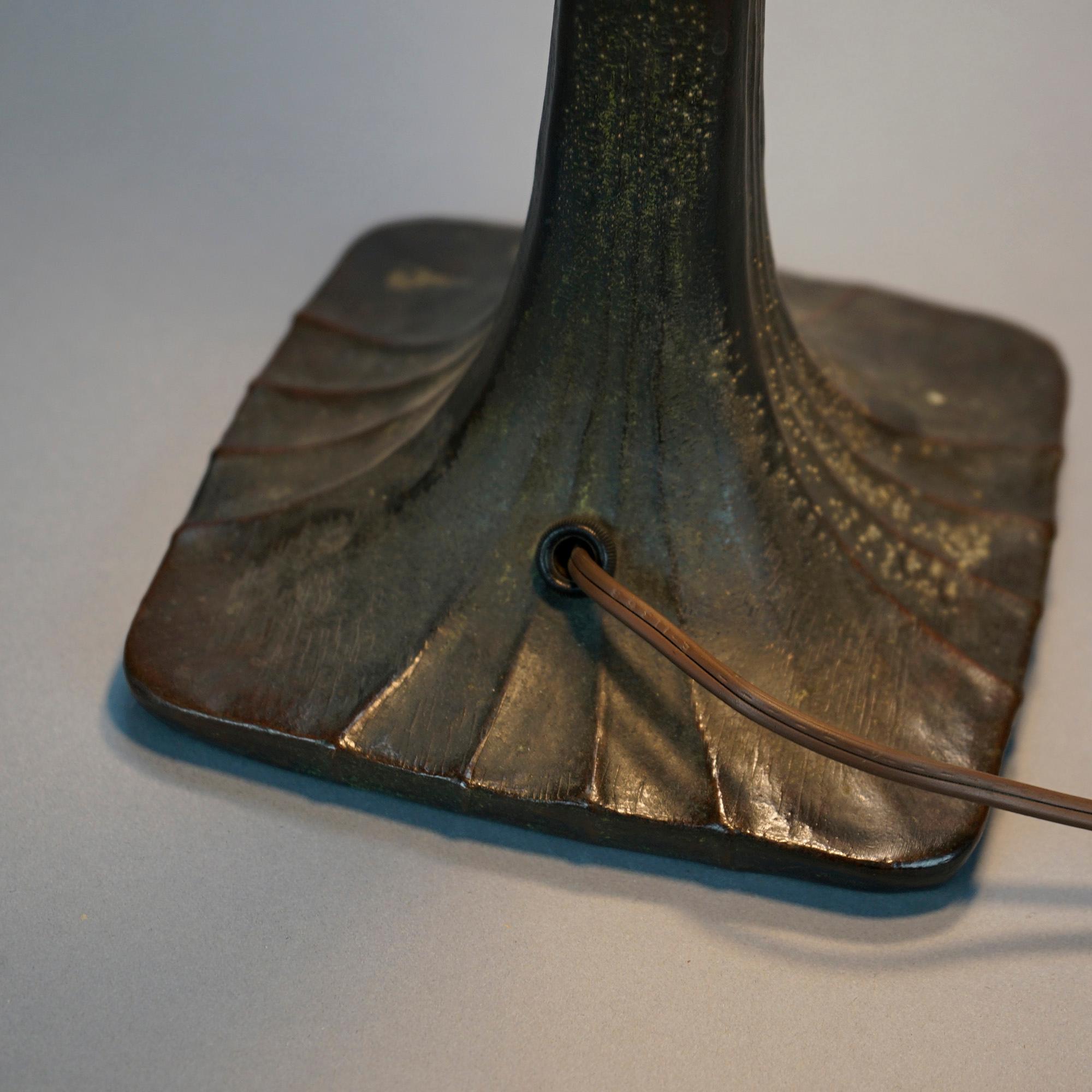 Antique Arts & Crafts Leaded Glass Unique Shade & Handel Table Lamp circa 1910 5