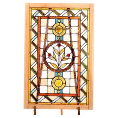 Antique Arts & Crafts Leaded & Jeweled Glass Windows, circa 1910