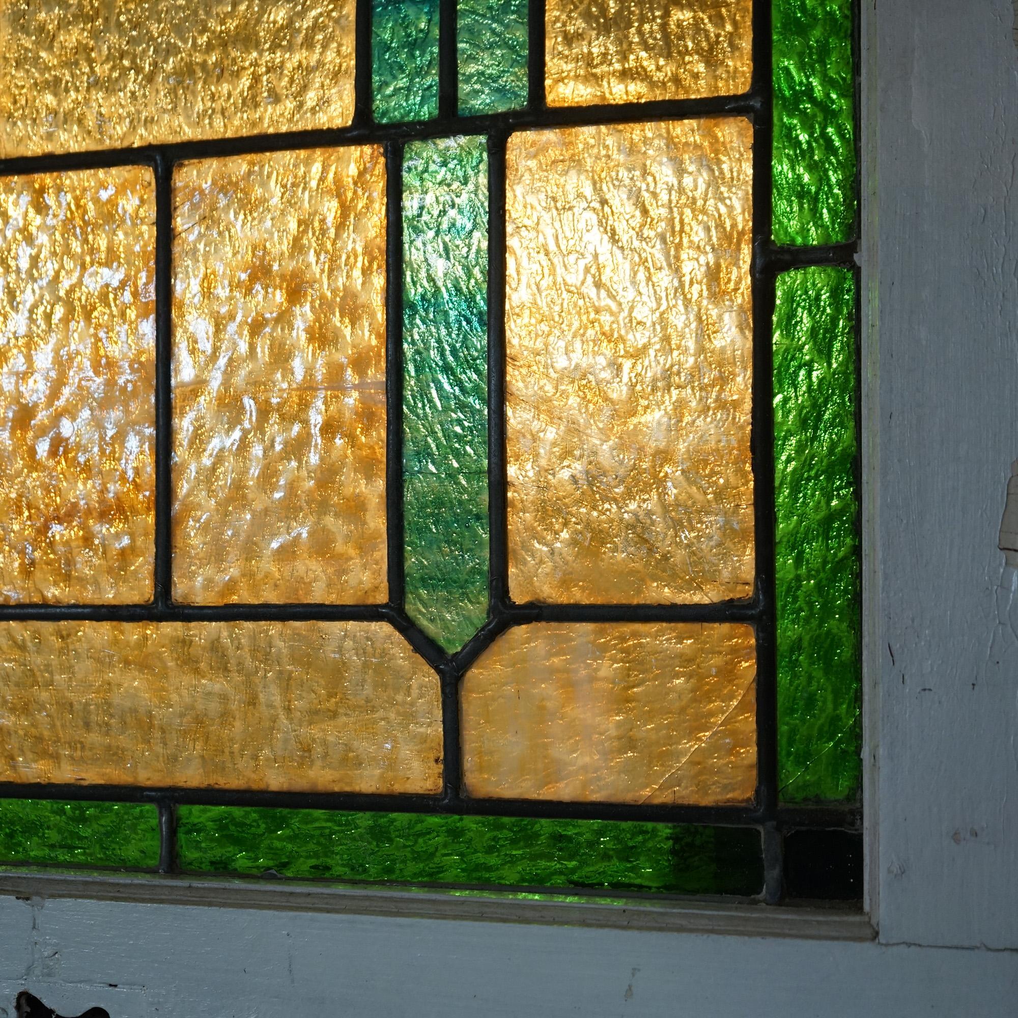 Antikes Arts and Crafts Bleiglasfenster mit Schlackenglas-Fenster C1910 (amerikanisch) im Angebot