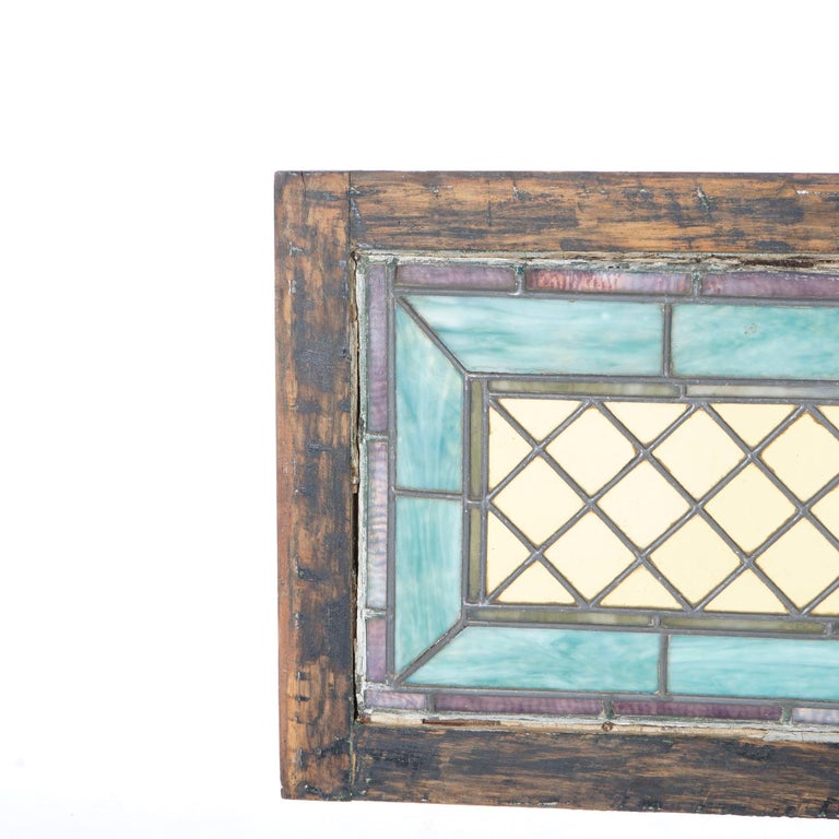 Antique Arts and Crafts Leaded Slag and Stained Glass Window Circa 1900 ...