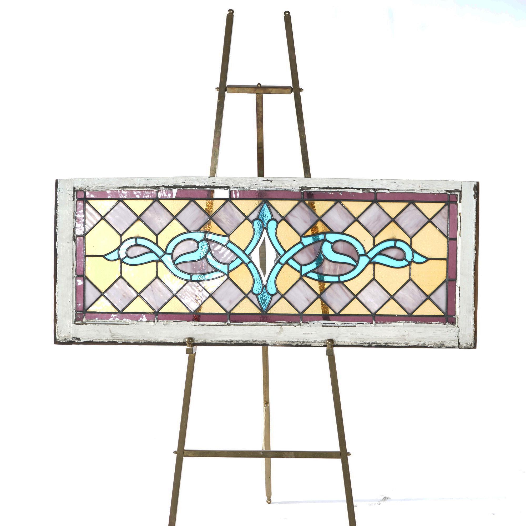Arts and Crafts Antique Arts & Crafts Leaded Stained Glass Window circa 1910