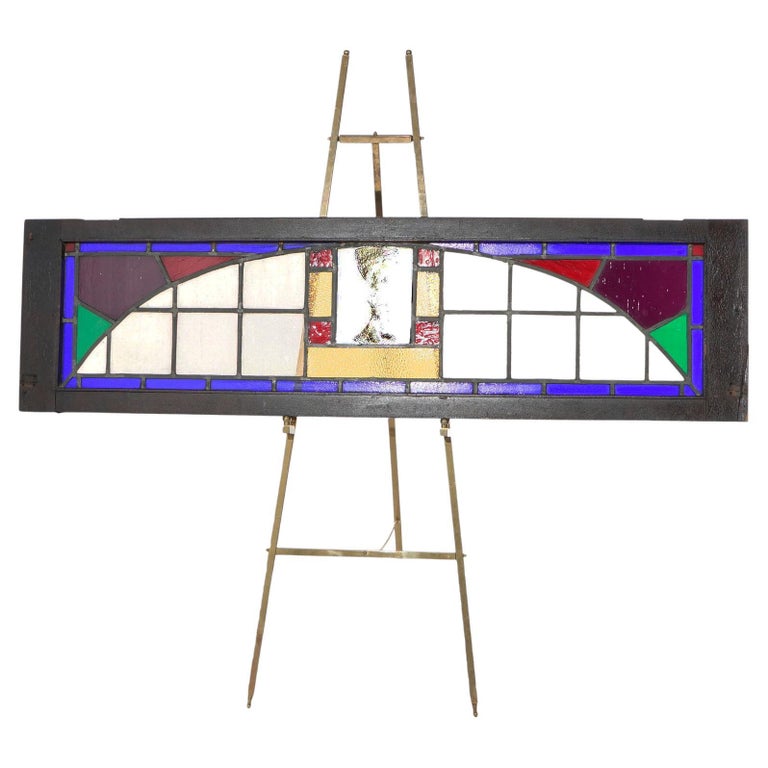 Antique Arts and Crafts Leaded and Stained Glass Window and Hand ...