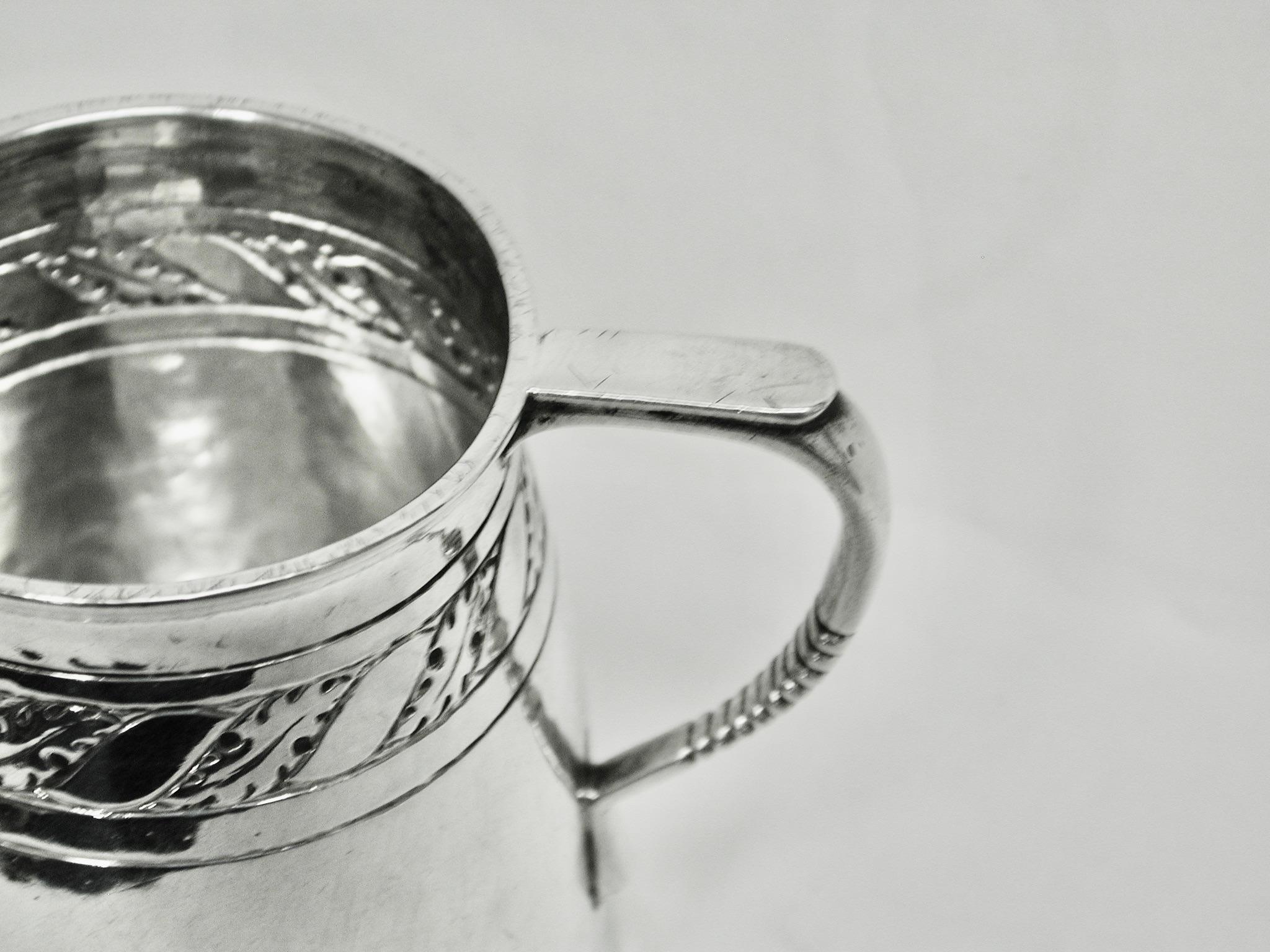 Arts and Crafts Antique Arts & Crafts Liberty & Co Silver Child's Tankard Dated 1923 Birmingham For Sale