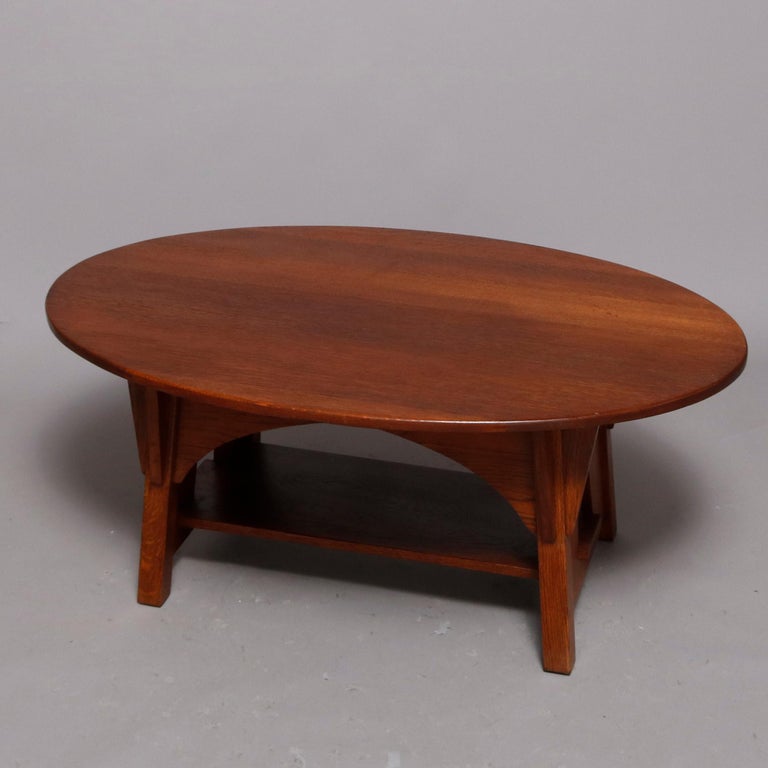 Antique Arts and Crafts Limbert Mission Oak Coffee Table, circa 1910 at