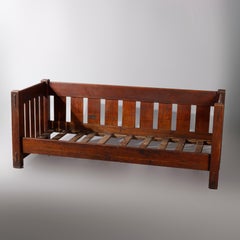 Antique Arts & Crafts Limbert Mission Oak Settle, circa 1910