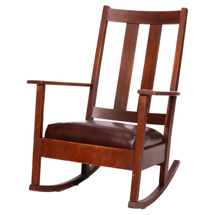 Antique Arts and Crafts Limbert Oak Rocking Chair Circa 1910 at 1stDibs ...
