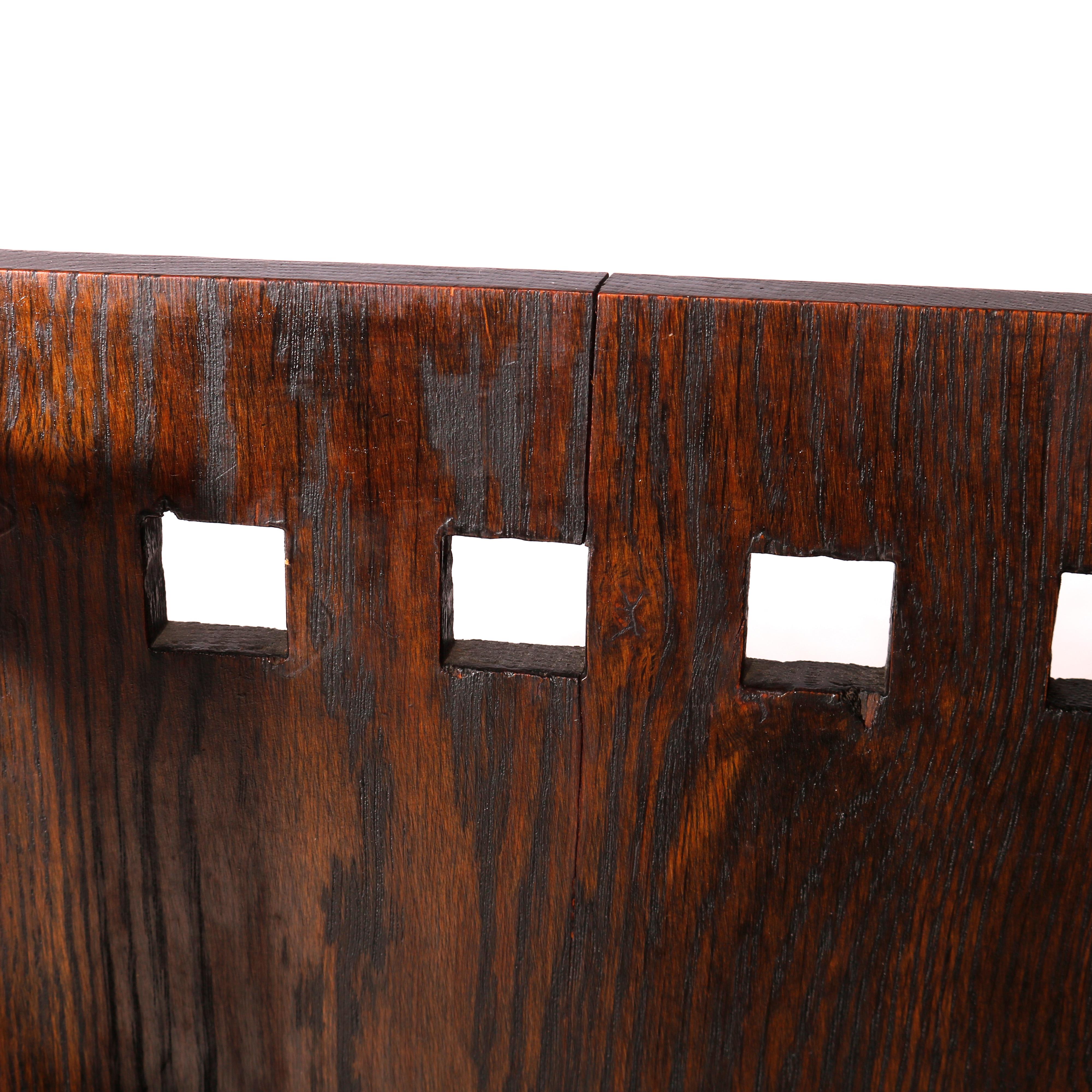 American Antique Arts & Crafts Limbert School Cut Out Mission Oak Magazine Stand, c1910