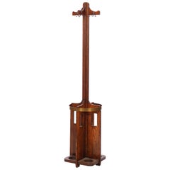 Antique Arts & Crafts Limbert School Oak Hat Rack Hall Tree circa 1910