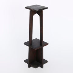 Antique Arts & Crafts Limbert School Oak Plant Stand, Circa 1910