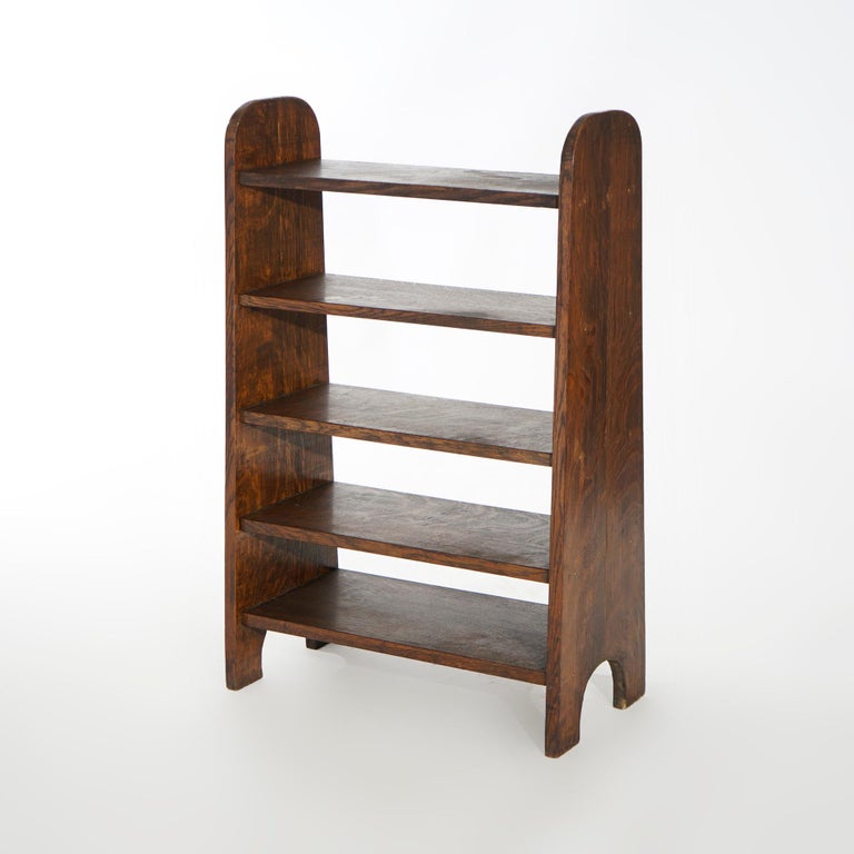 Old Library Book Rack Antique Arts and Crafts Limbert School Oak Tapered Open Book Rack Circa ...