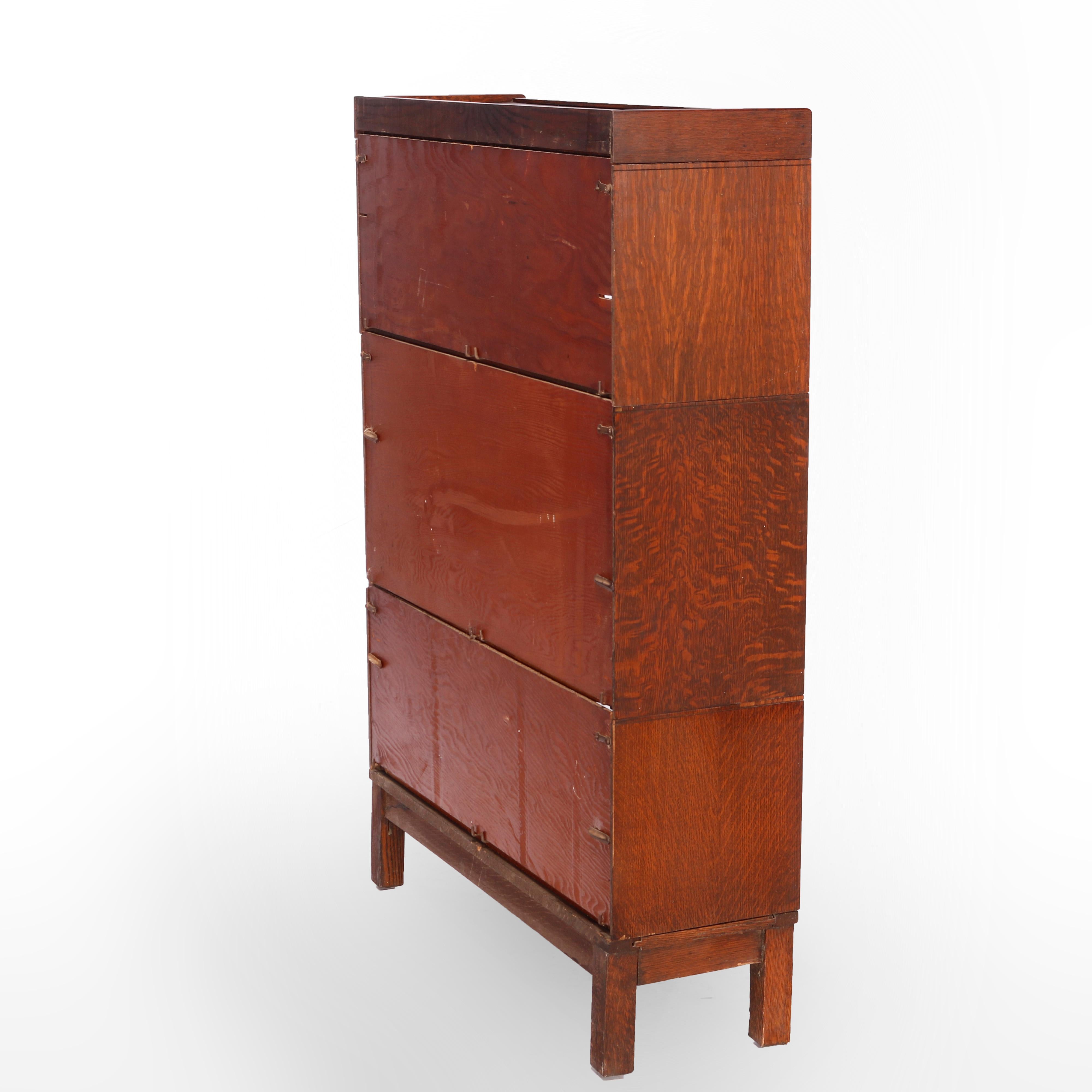 20th Century Antique Arts & Crafts Lundstrom Mission Oak Stack Barrister Bookcase, c1910 For Sale