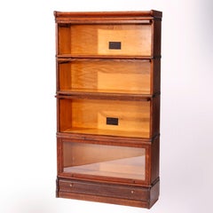 Antique Arts & Crafts Macey Mission Oak Stack Barrister Bookcase, c1910