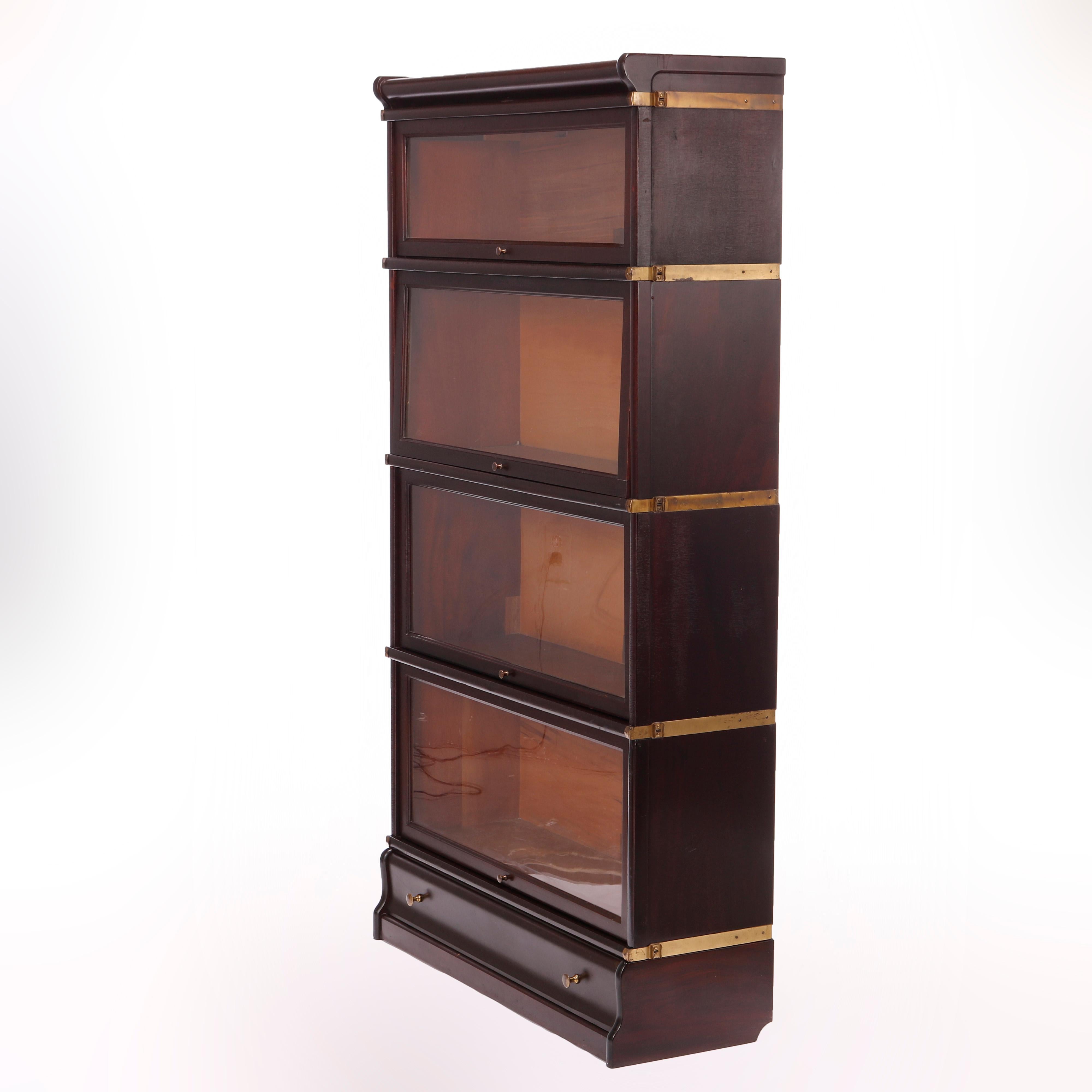 Antique Arts & Crafts Globe Wernicke Oak Stack Barrister Bookcase, c1910 In Good Condition In Big Flats, NY