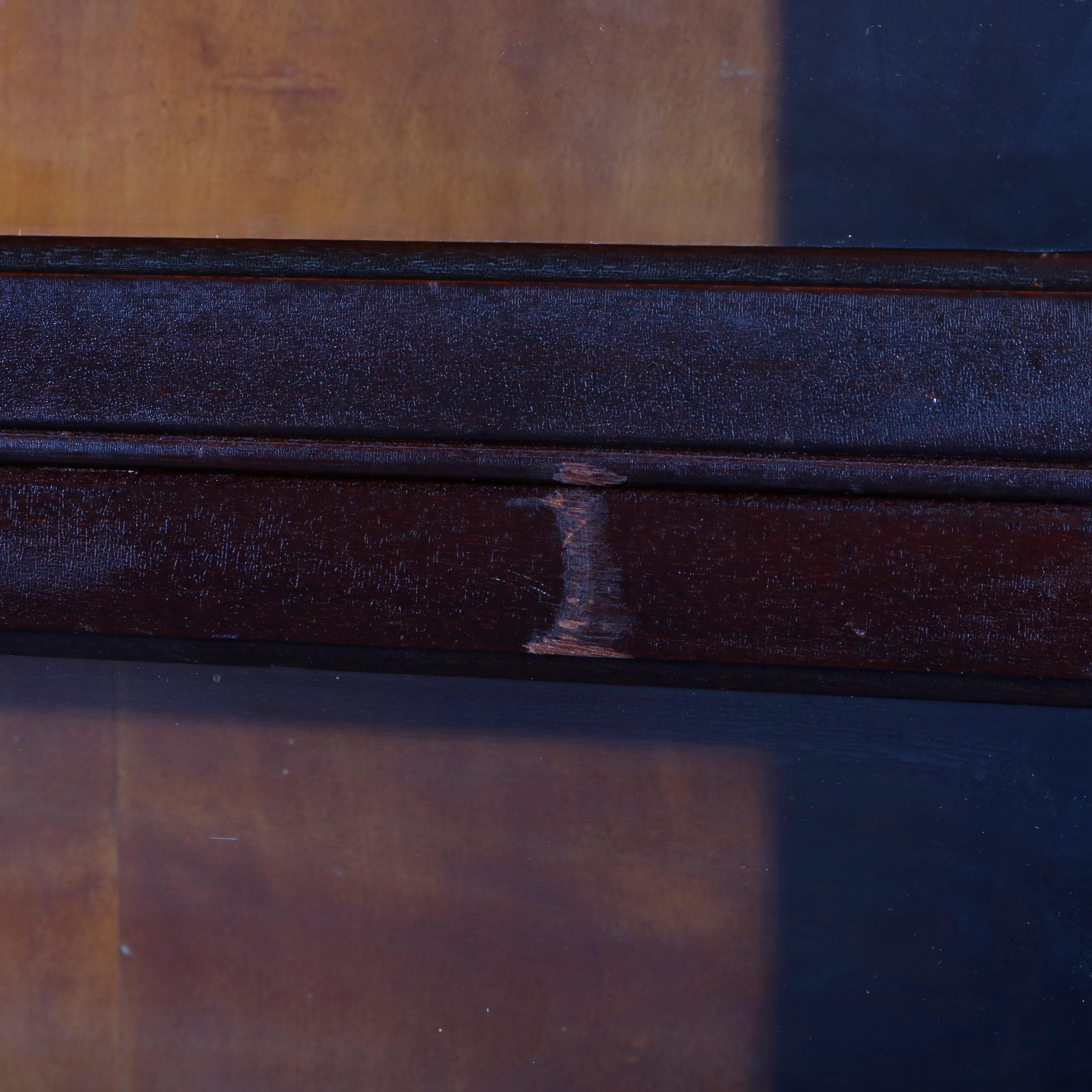 Antique Arts & Crafts Mahogany Barrister Bookcase with Mother of Pearl In Good Condition In Big Flats, NY