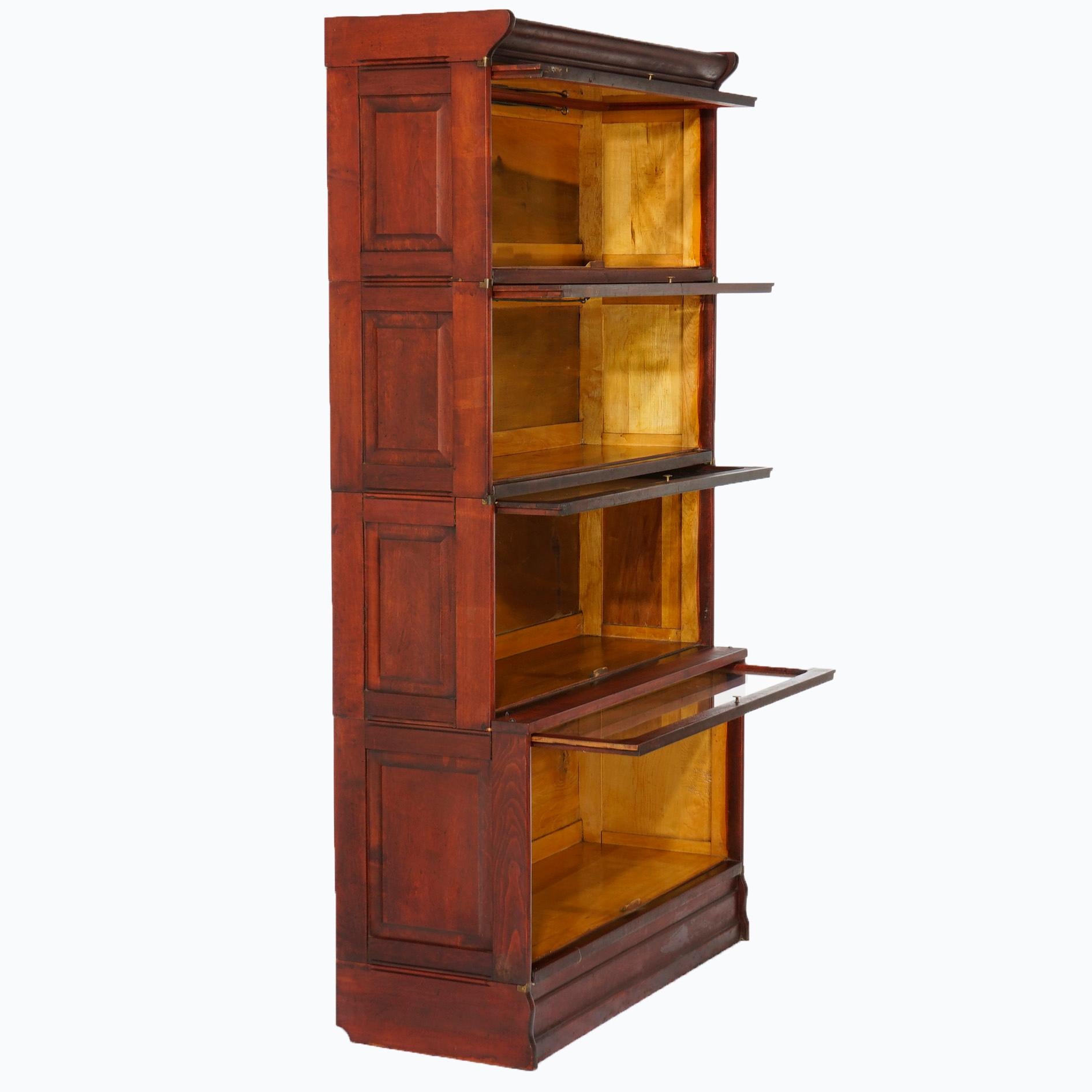 Arts and Crafts Antique Arts & Crafts Mahogany Barrister Bookcase with Raised Panels, c1910 For Sale