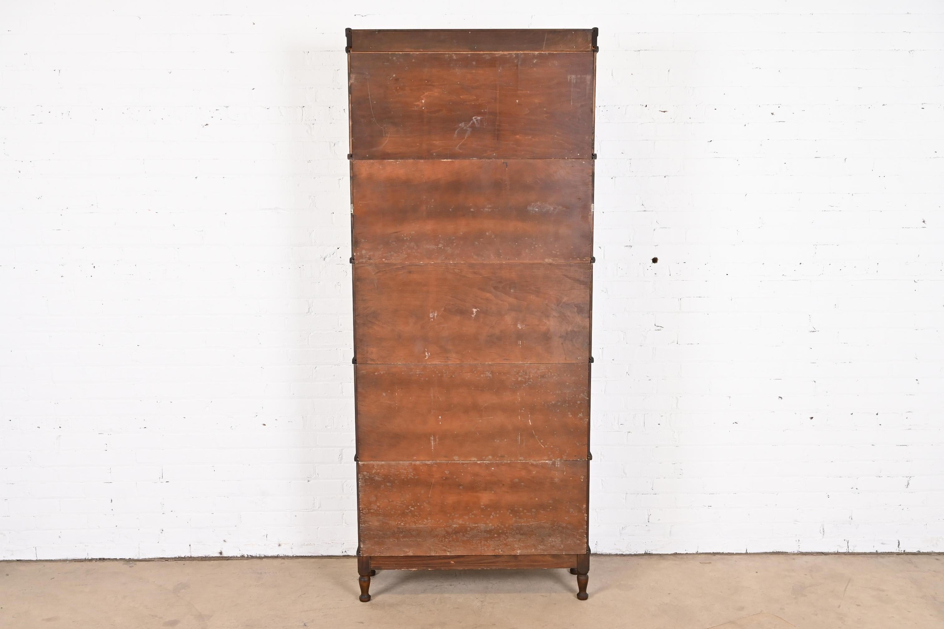 Antique Arts & Crafts Mahogany Five-Stack Barrister Bookcase by Hale, Circa 1920 7
