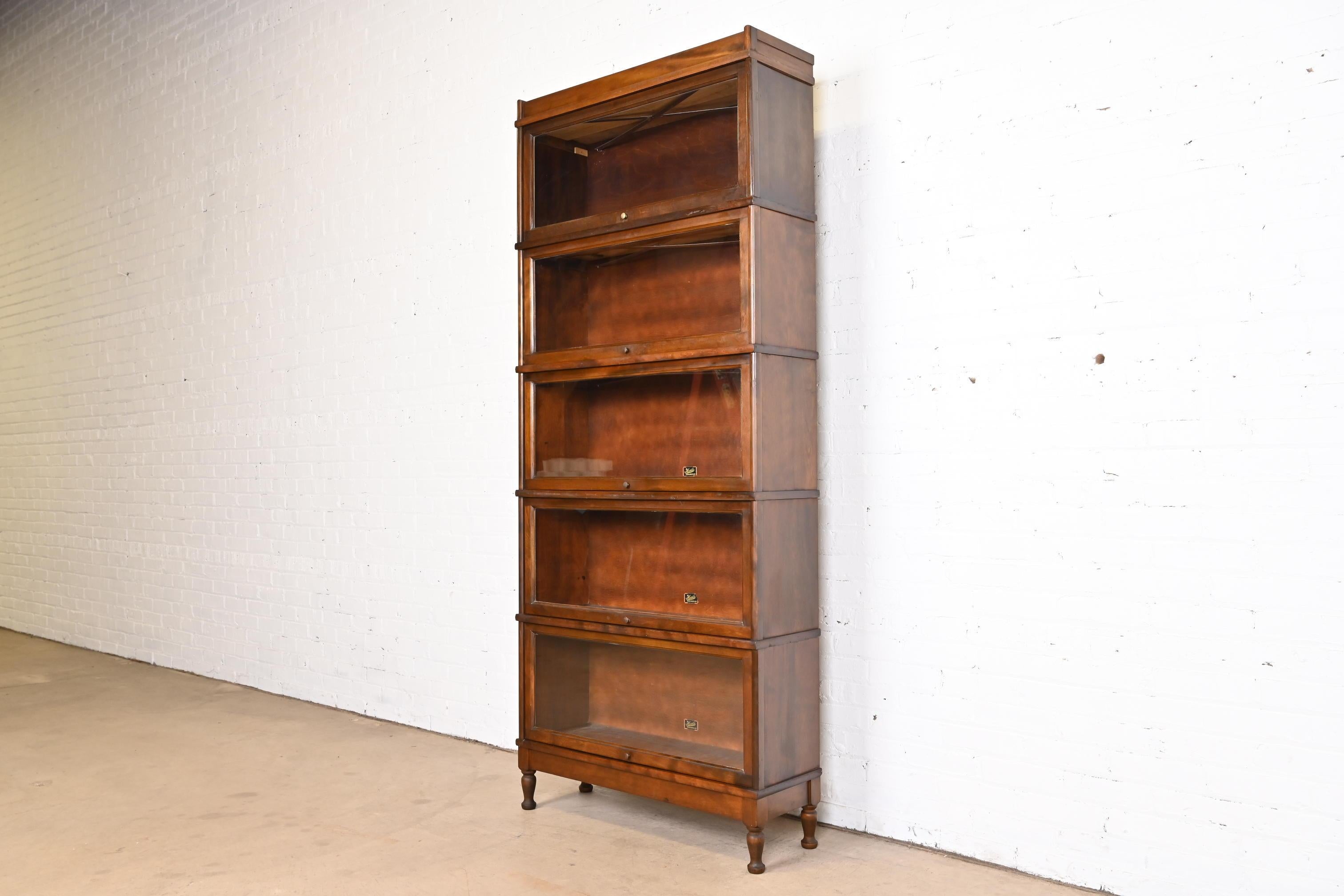 American Antique Arts & Crafts Mahogany Five-Stack Barrister Bookcase by Hale, Circa 1920
