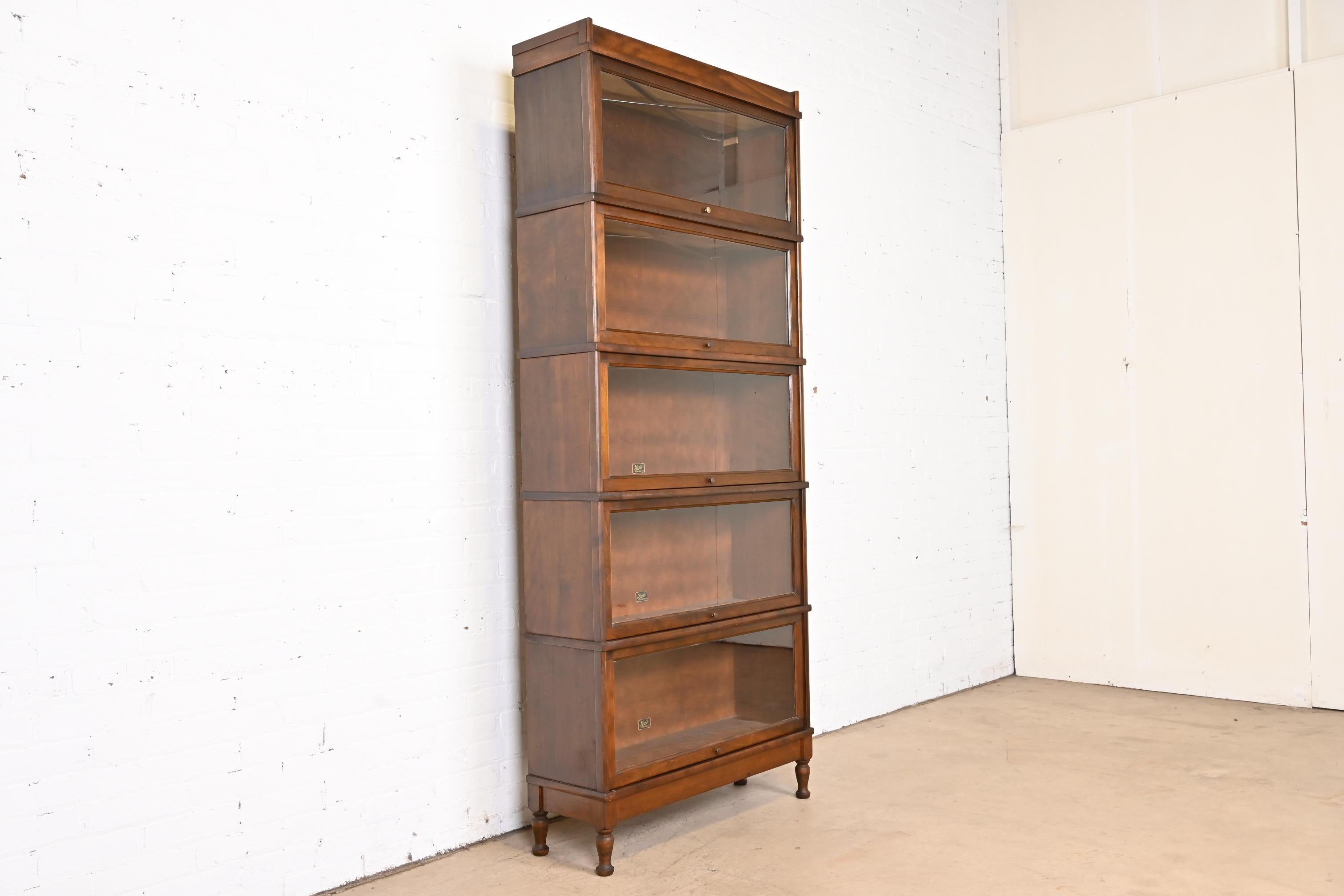 Early 20th Century Antique Arts & Crafts Mahogany Five-Stack Barrister Bookcase by Hale, Circa 1920