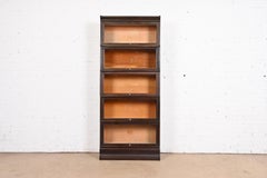 Antique Arts & Crafts Mahogany Five-Stack Barrister Bookcase by Macey