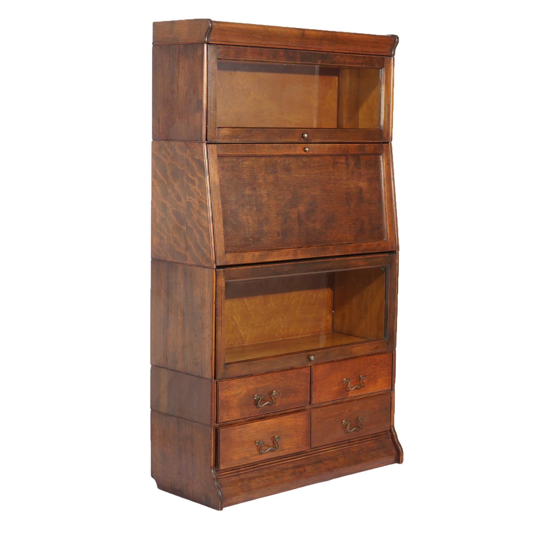 Antique Arts & Crafts Mahogany Five Stack Barrister Secretary & Bookcase c1910  For Sale 10