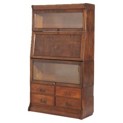 Antique Arts & Crafts Mahogany Five Stack Barrister Secretary & Bookcase c1910