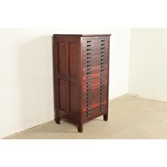 Antique Arts & Crafts Mahogany Flat File Cabinet by Hamilton, Circa 1900
