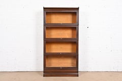 Antique Arts & Crafts Mahogany Four-Stack Barrister Bookcase by Macey