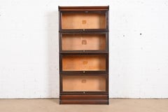 Antique Arts & Crafts Mahogany Four-Stack Barrister Bookcase by Macey