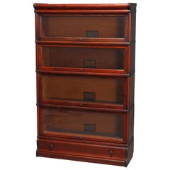 Antique Arts & Crafts Mahogany Globe Wernicke Barrister Bookcase, circa 1910