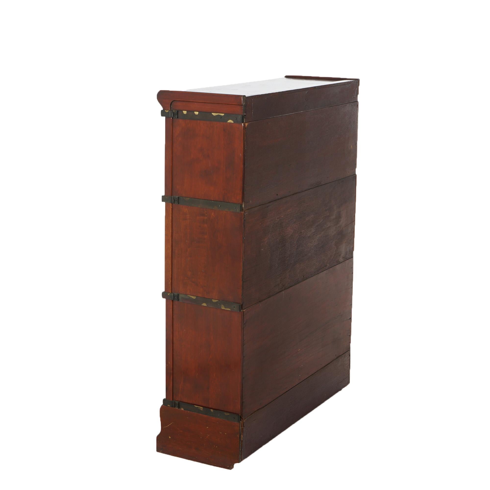 Antique Arts & Crafts Mahogany Globe Wernicke Stack Barrister Bookcase C1910 6