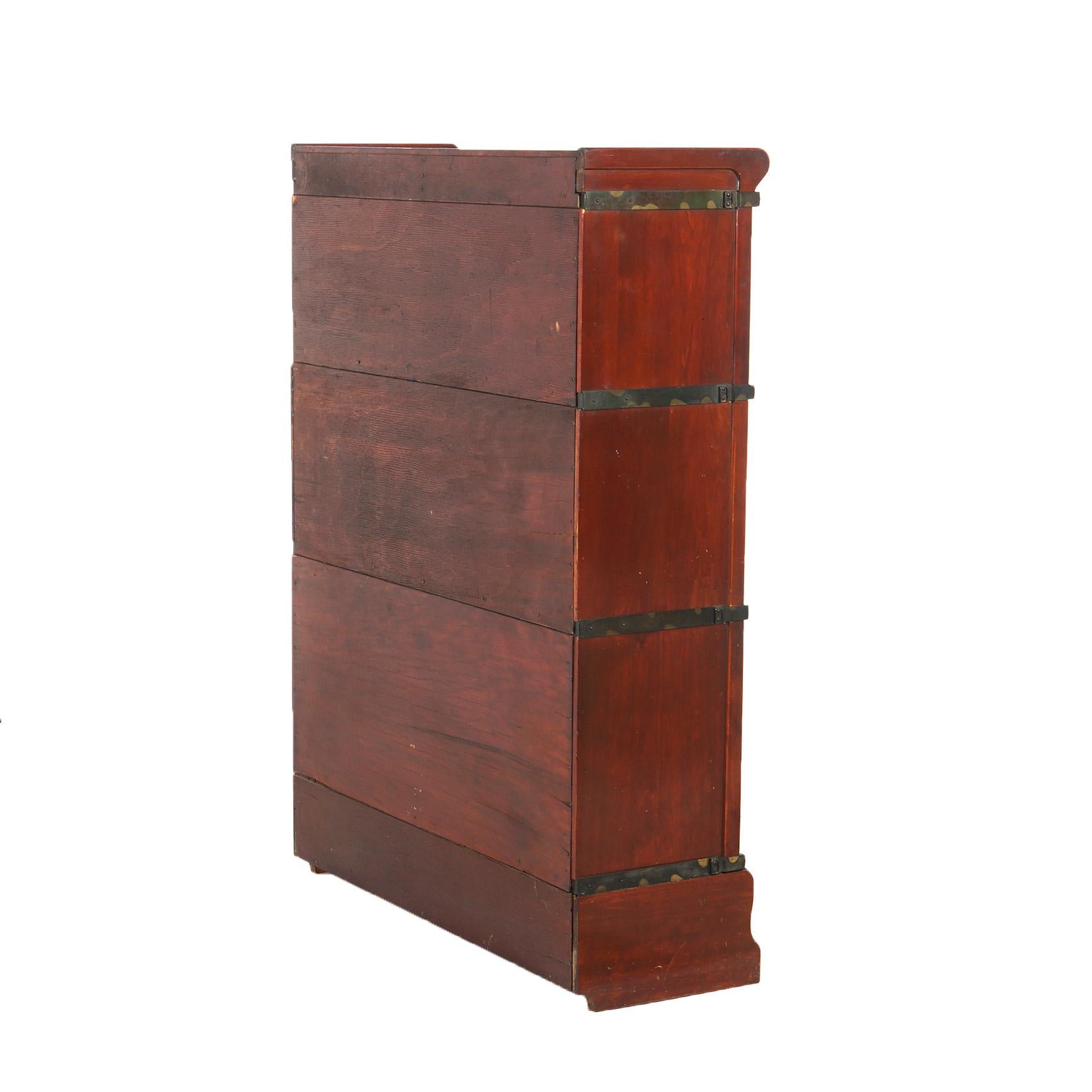 Antique Arts & Crafts Mahogany Globe Wernicke Stack Barrister Bookcase C1910 8