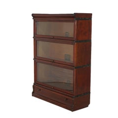 Antique Arts & Crafts Mahogany Globe Wernicke Stack Barrister Bookcase C1910