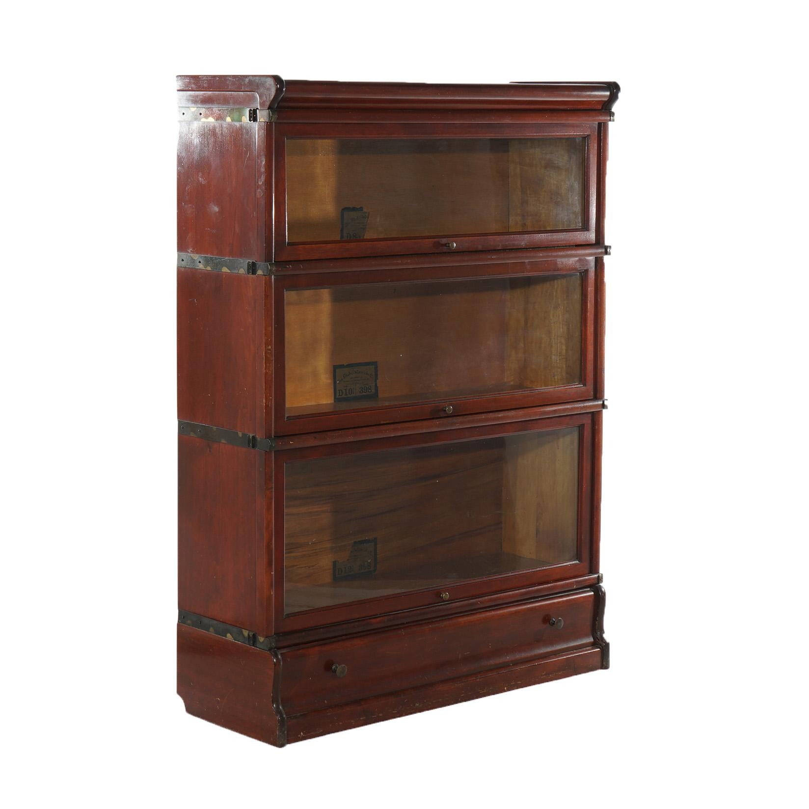 Arts and Crafts Antique Arts & Crafts Mahogany Globe Wernicke Stack Barrister Bookcase C1910