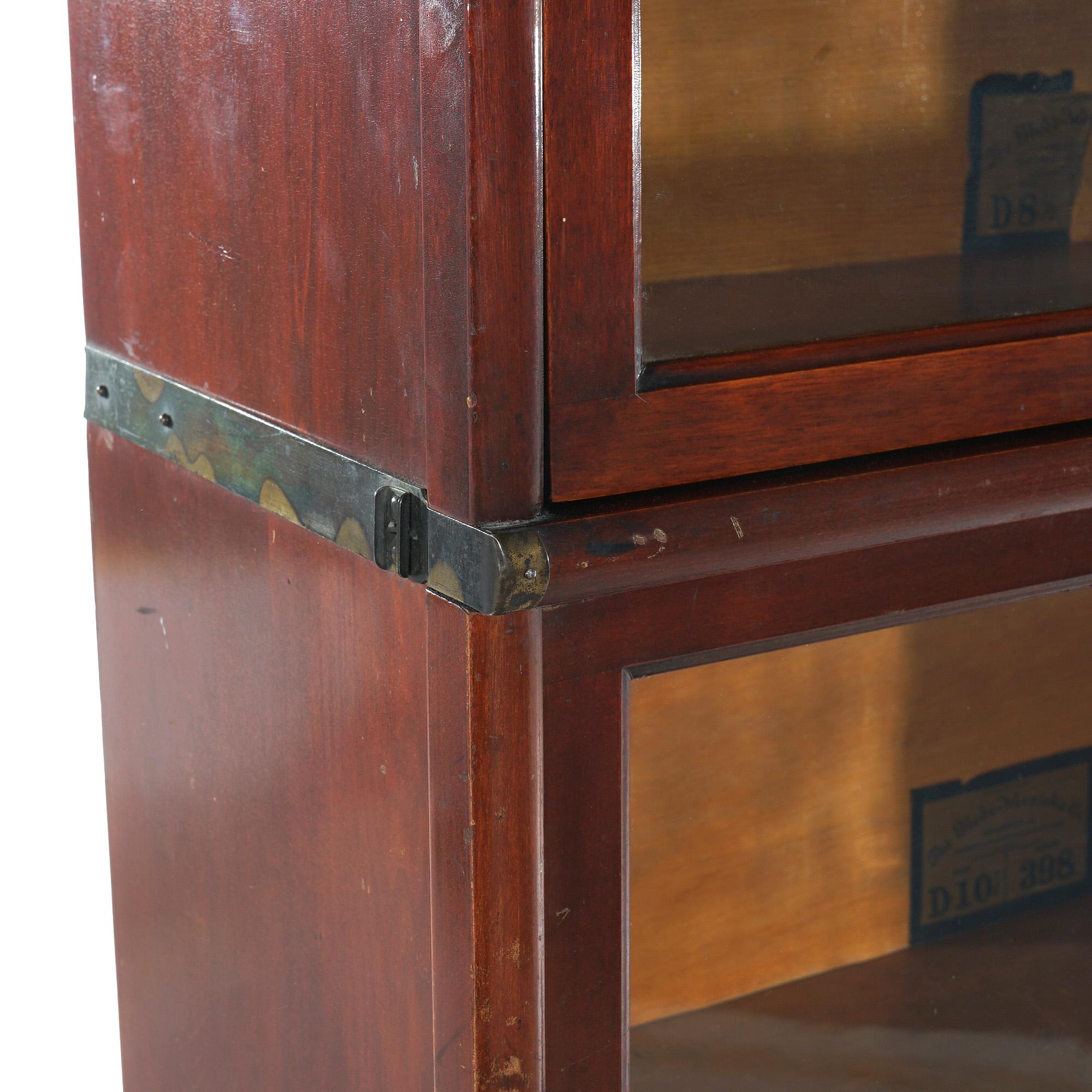 Antique Arts & Crafts Mahogany Globe Wernicke Stack Barrister Bookcase C1910 3