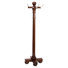 Antique Arts & Crafts Mahogany Hall Hat Rack circa 1910