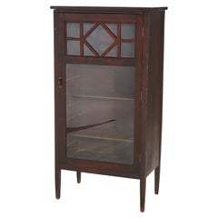 Antique Arts & Crafts Mahogany Single Door Bookcase Circa 1910