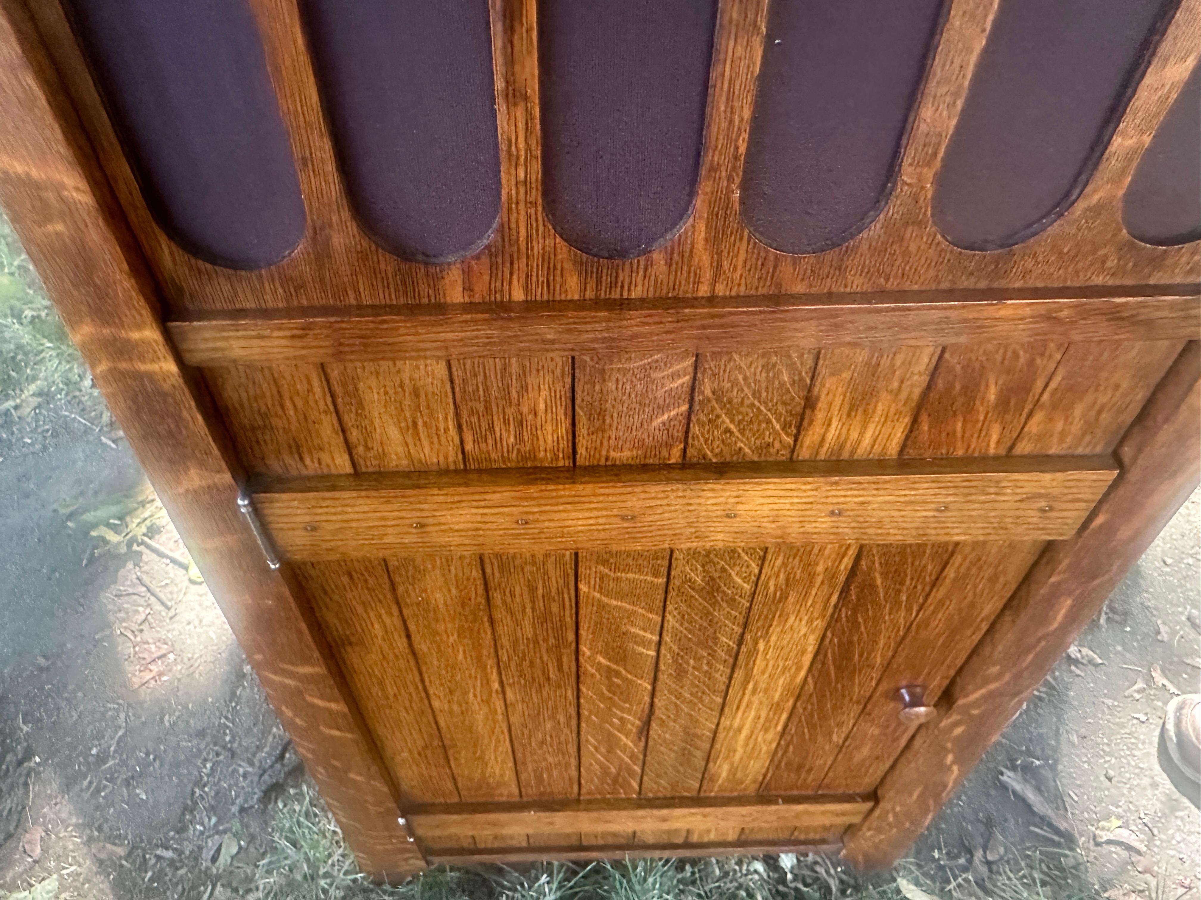 20th Century Antique Arts & Crafts Manual Turntable Cabinet (Roycroft?) For Sale