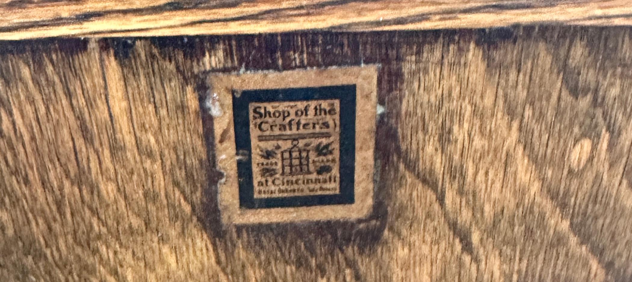 Antique Arts & Crafts Manual Turntable Cabinet (Roycroft?) For Sale 1