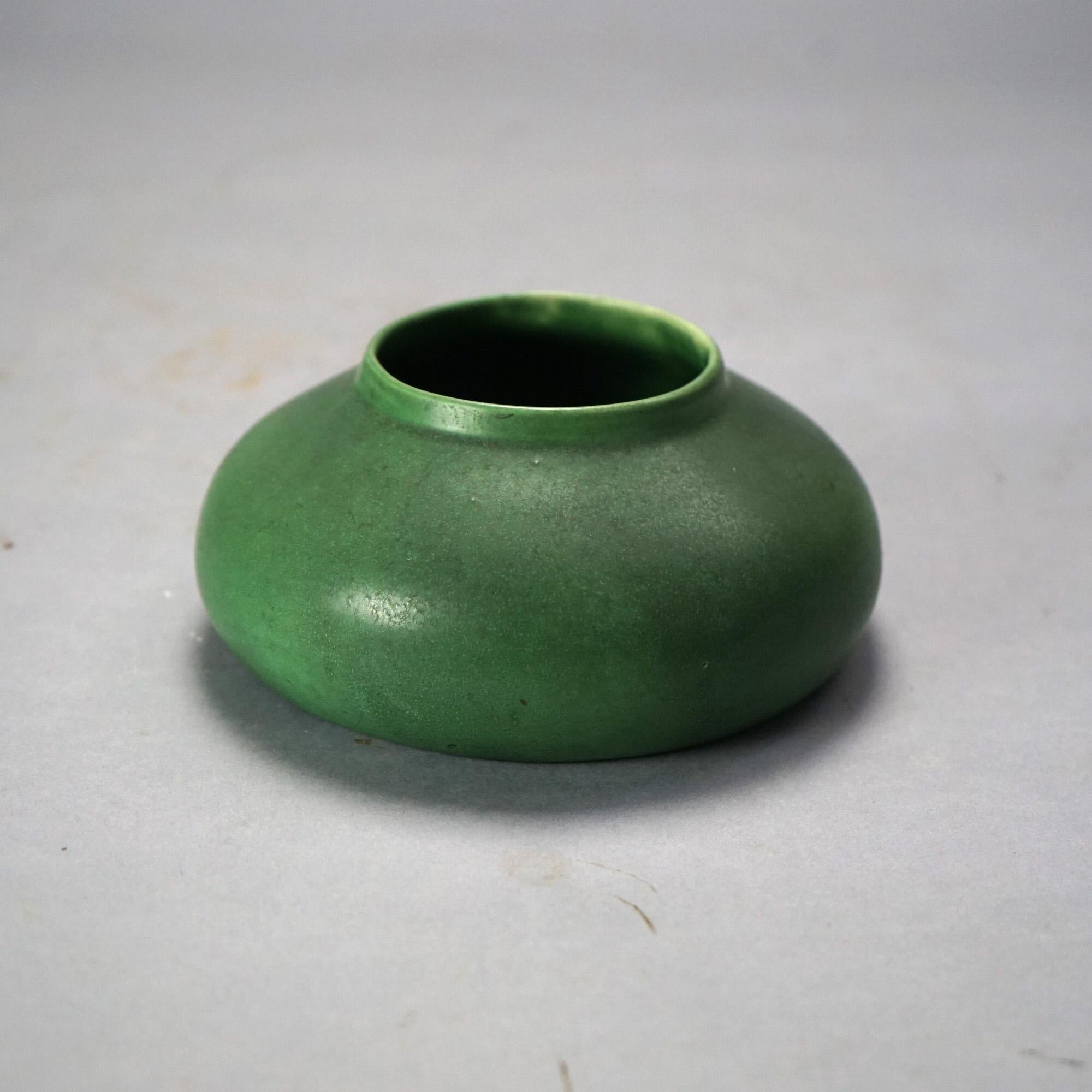 20th Century Antique Arts & Crafts Matte Green Teco School Art Pottery Vase Circa 1910