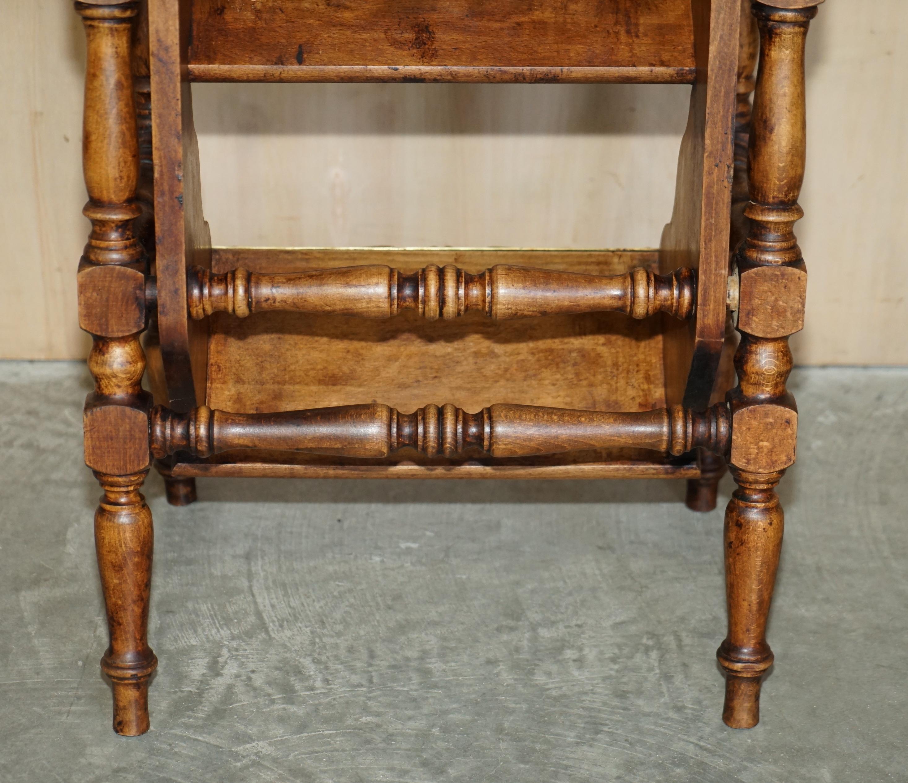 Anglais Table d'appoint antique Arts & Crafts Metamorphic Library Steps Ladder en laiton Tread