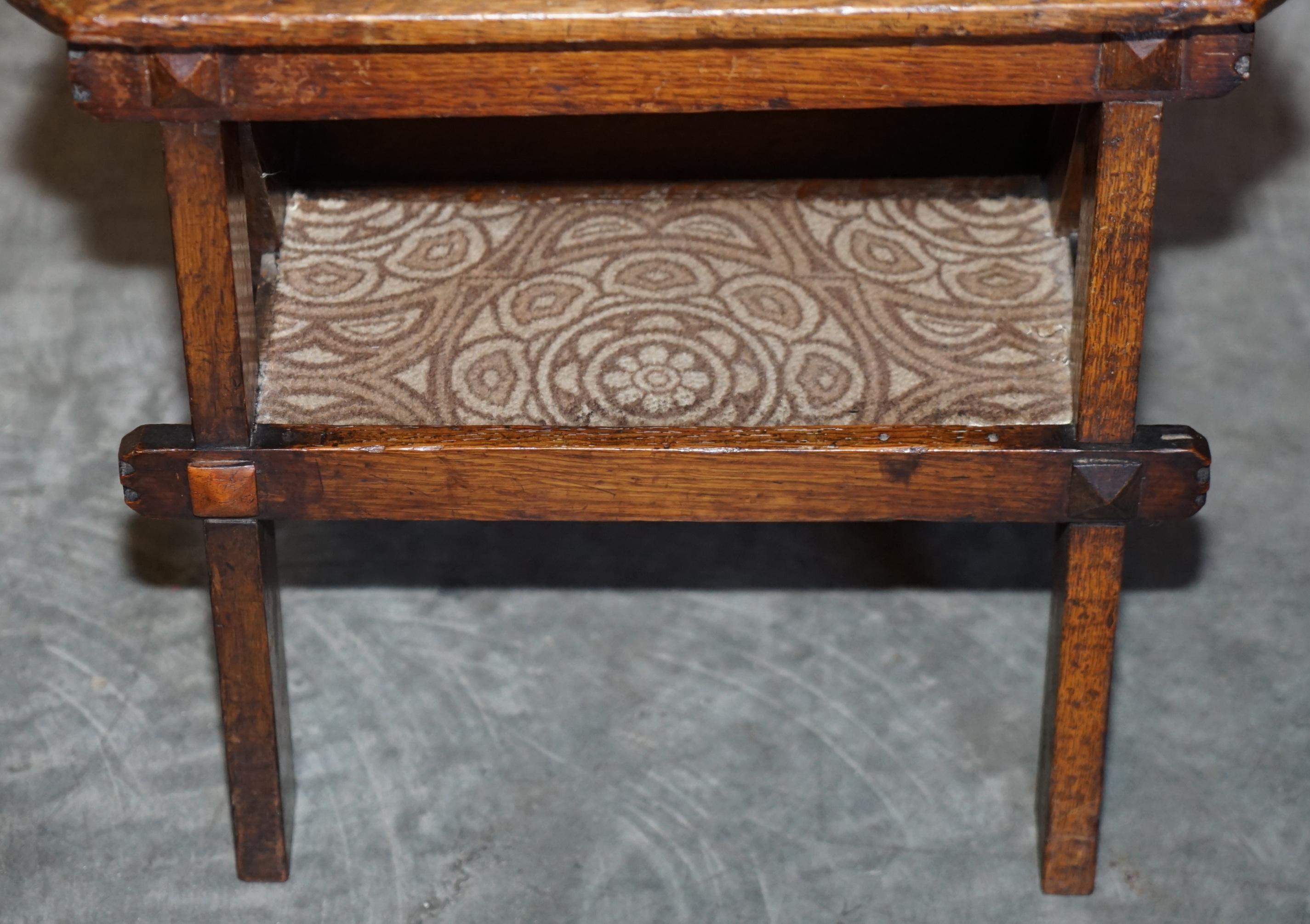 Antique Arts & Crafts Metamorphic Library Steps William Morris Carpet Upholstery For Sale 1