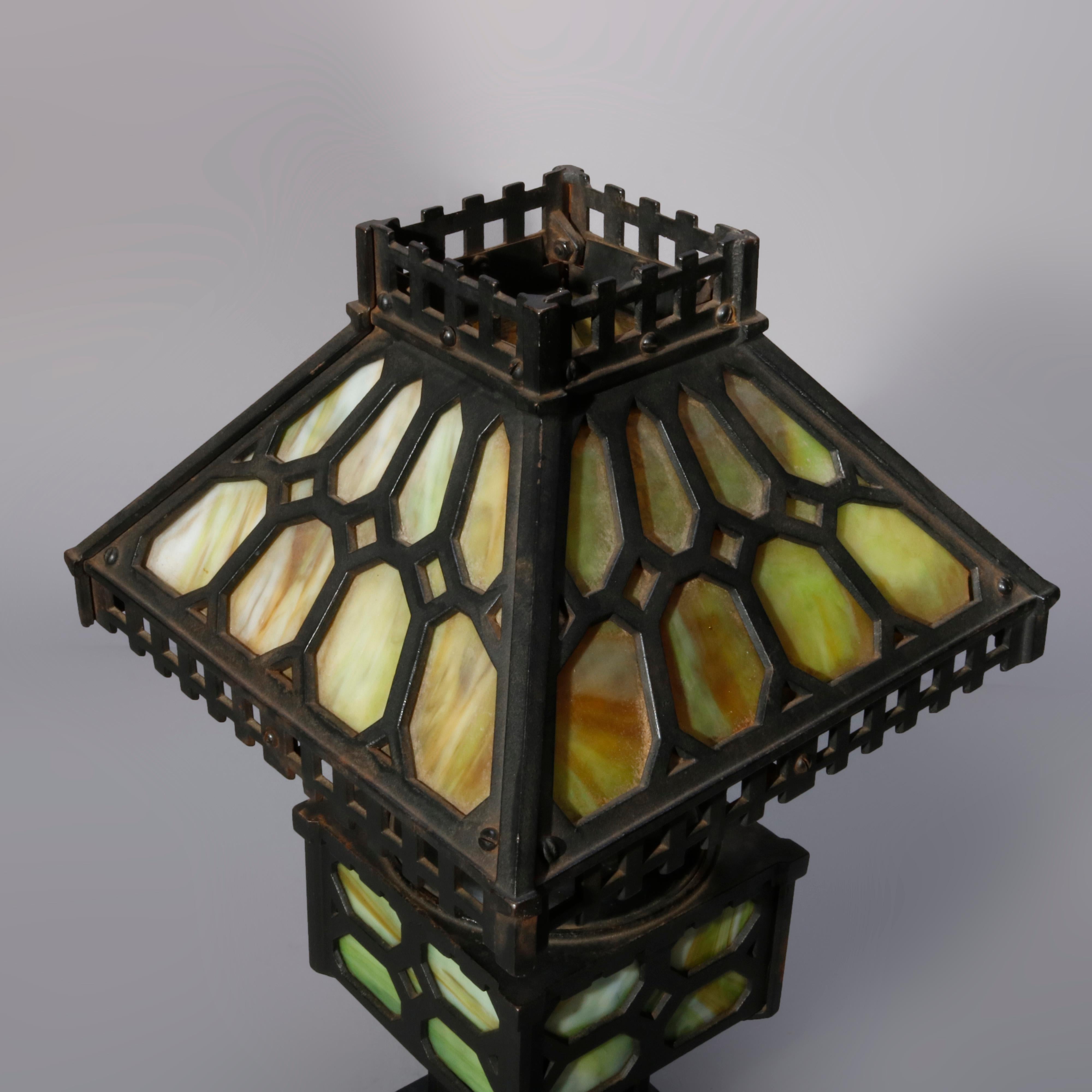 antique cast iron lamp