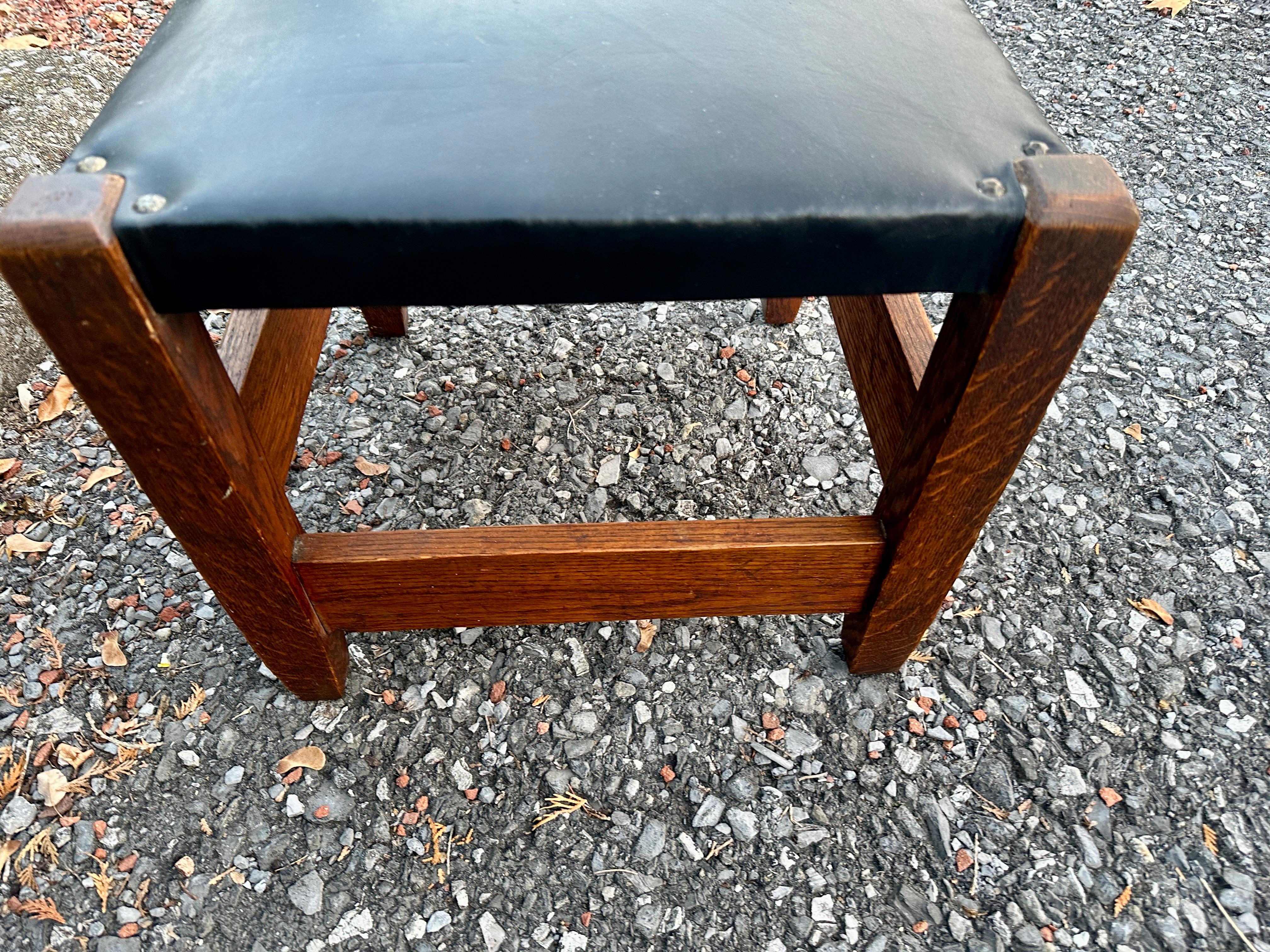 Cotton Antique Arts & Crafts Mission Footstool  Stickley era    SALE     SALE extra OFF For Sale