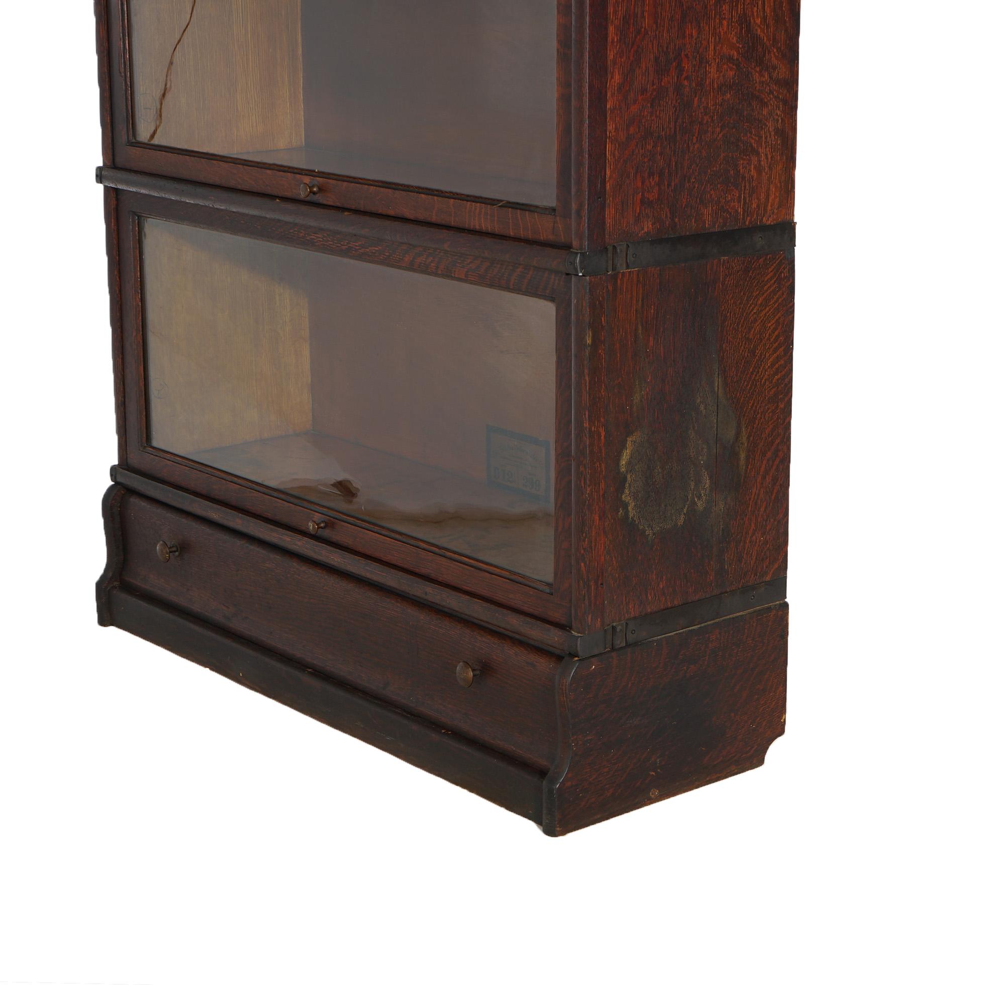 Antique Arts & Crafts Mission Globe Wernicke Six-Stack Barrister Bookcase c1910 In Good Condition In Big Flats, NY