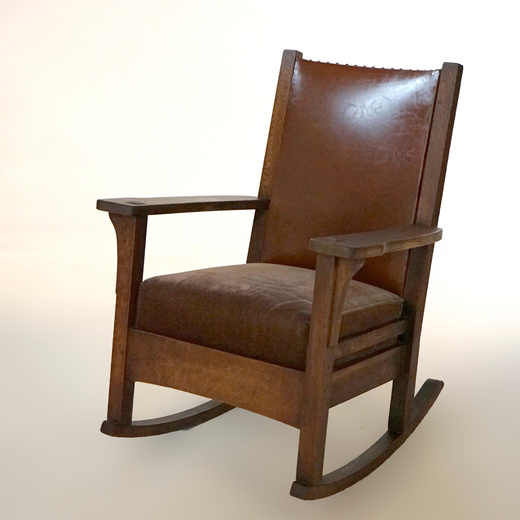 antique mission oak rocking chair